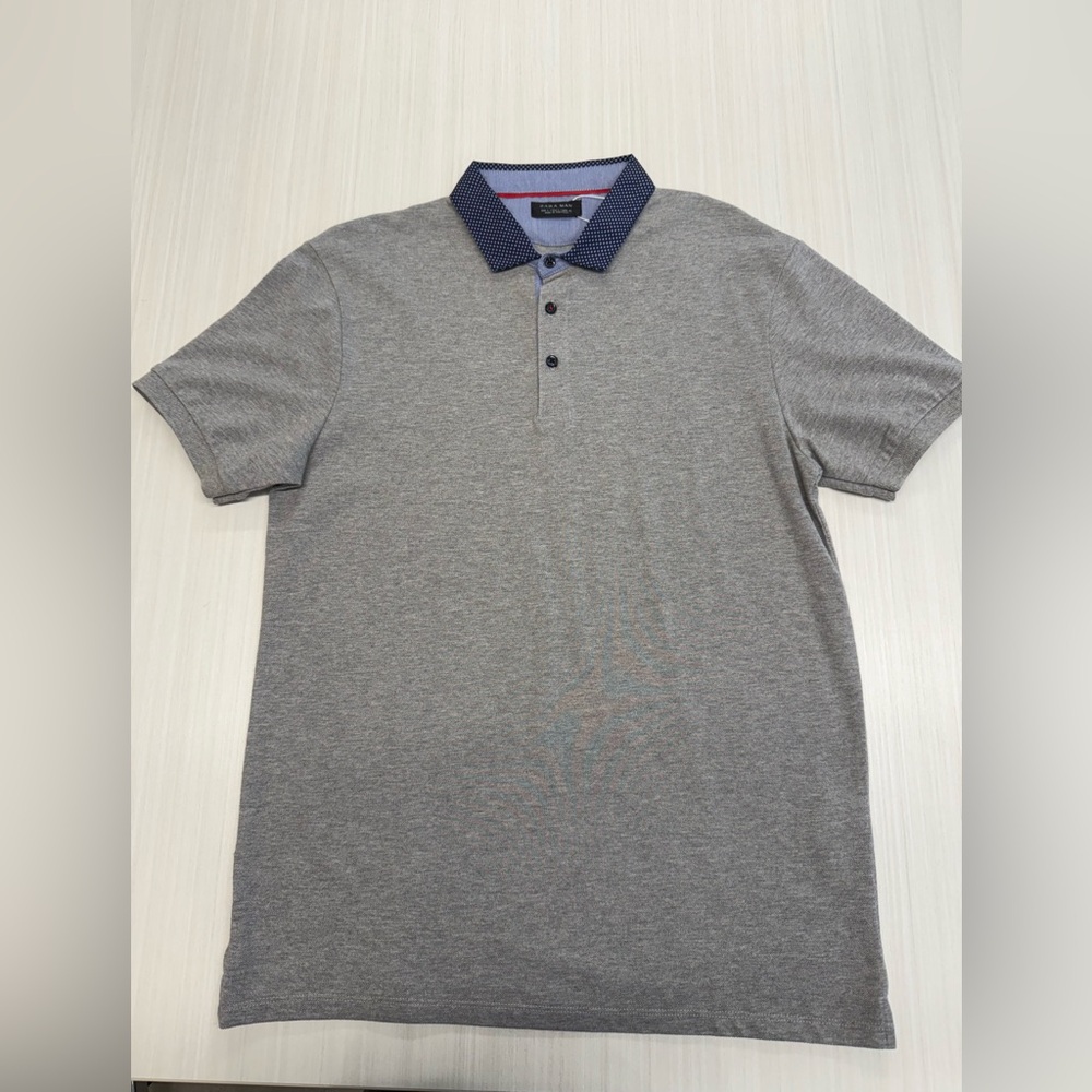 Zara Gray Polo size large 100% cotton